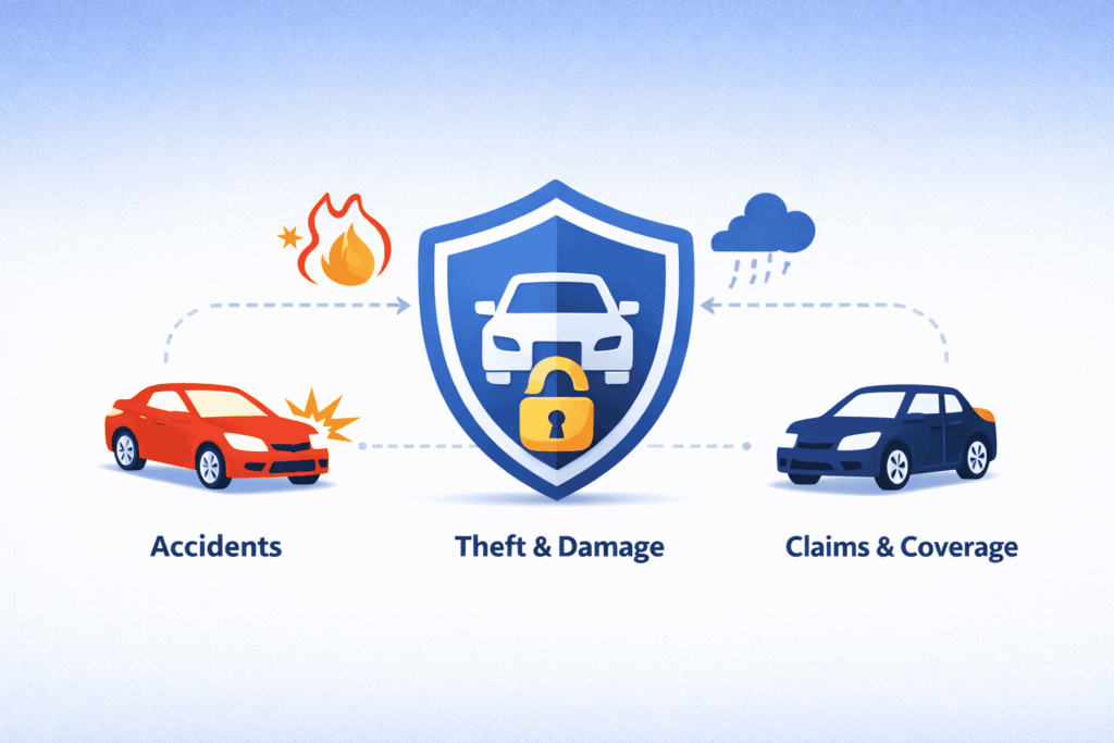 What is car insurance diagram showing how coverage and claims work